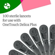 OneTouch Delica Plus Lancets for Diabetes Testing | Fine 30-Gauge Lancets for Blood Test | Diabetic Supplies for Blood Sugar Monitor | Diabetic Lancets for Lancing Device, 100 Count