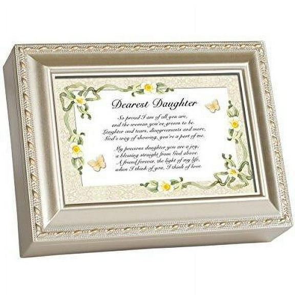 dearest daughter champagne silver music box