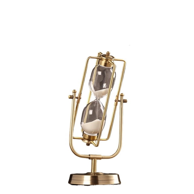 HEBIX Rustic Iron Sand Timer Décor, an American-Inspired Creative Showpiece for Office, Study, and Bar Cabinet Home Decor