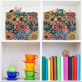 thumbnail image 6 of Yayeee Canvas Storage Basket with Handles for Shelves Fabric Bins Closet Organizer, Dark Floral, 6 of 8