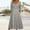 Grey, variant on Women Fashion Solid Long Sleeve V Neck Button Casual Dress Long Dress Midi Summer Dress Dress Wrap Beach Dresses for Women Long Maxi Daytime Dresses for Women Casual Dresses Women Summer Women Long