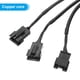 thumbnail image 4 of Cable divisor Uxcell 12V de 4 pines, 2 piezas de cable de alimentación para ventiladores PWM RGB con conector de extensión macho ARGB de 1 a 3, negro, 4 of 7