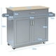 thumbnail image 3 of Carro de Cocina Costway con Ruedas de Goma Armario Grande y Repisa Regulable en 3 Posiciones Gris 116 x 40 x 85 cm, 3 of 10