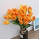 thumbnail image 3 of Tulipán Artificial De Tacto Real Mini Tallo único Tulipanes Amarillos Y Blancos Coche Taxi Flor PU Ramo De Flores Falsas Regalo Para La Decoración De La Boda De La Habitación, 3 of 7