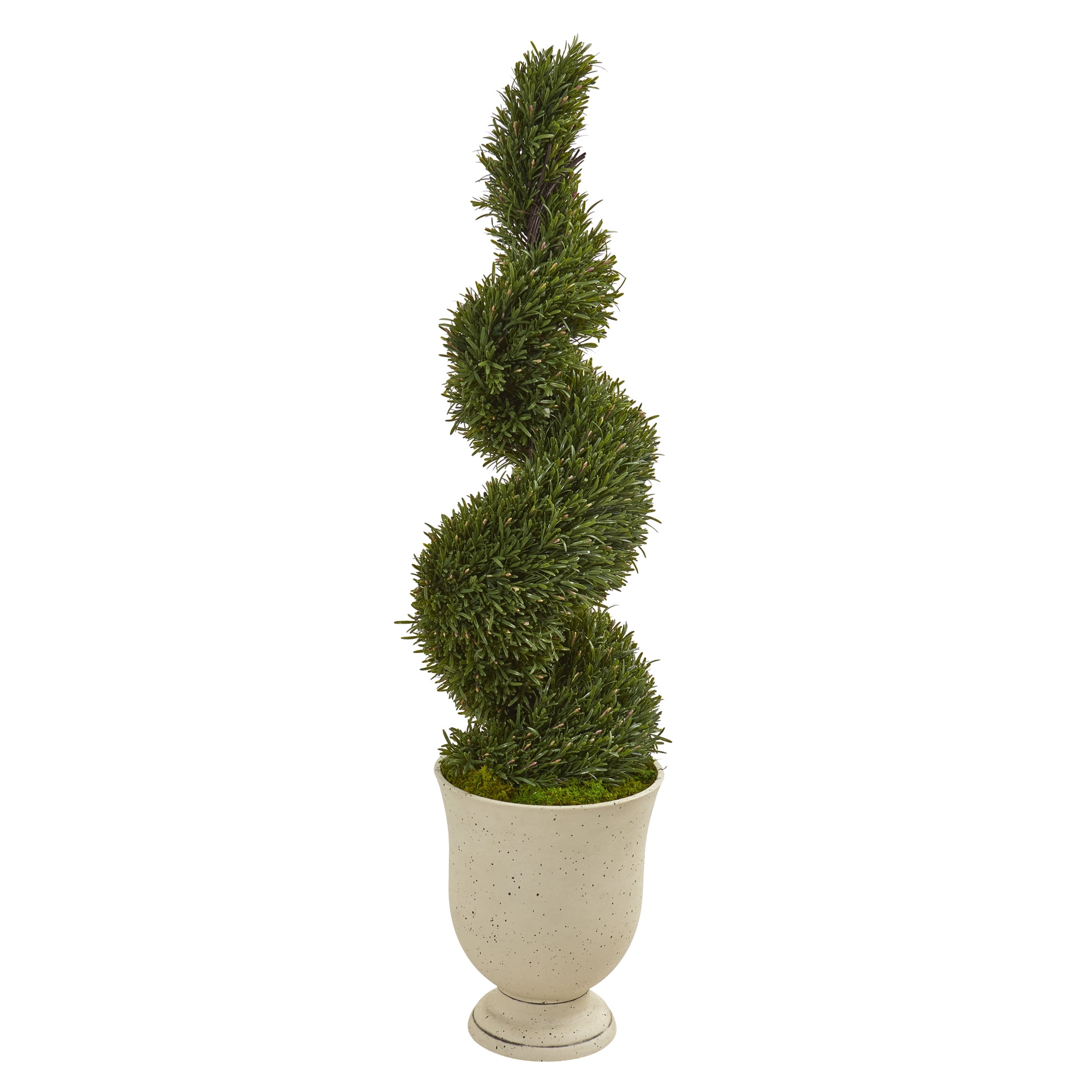 Nearly Natural 4.5ft. Rosemary Spiral Topiary Artificial Tree in Urn