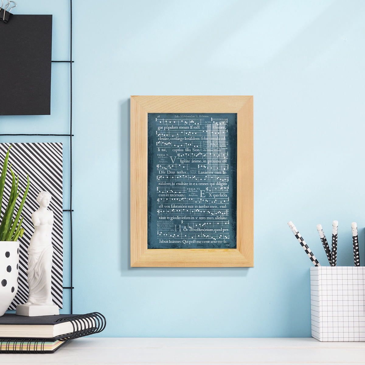 Graphic Songbook I - Framed Print w/glass - Natural Wood