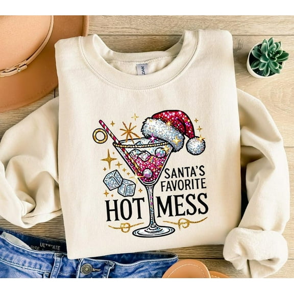 Cocktail Lover Holiday Sweatshirt, Gift for Cocktail Lover, Christmas Cocktail Shirt