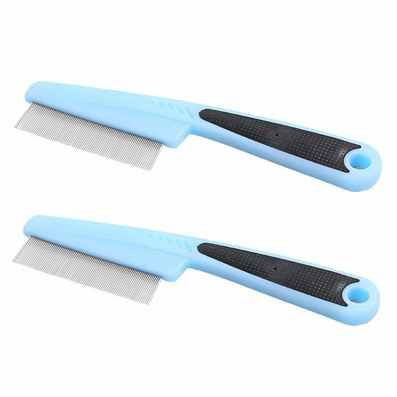 ACDANC 2Pcs Flea Comb,High Durability And Not Easily Deformed Dog Hair Brush,Easy And Comfortable To Use Dog Grooming Brush,Black Blue