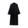 thumbnail image 1 of Bathrobe for Women, Loose-Fit Solid-Color Polyester Robe with Slim Tie Belt and Front Pockets, Lightweight Soft Comfort, Casual Wear for Home or Vacation, 1 of 4