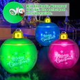 thumbnail image 5 of DADHOT Light Up PVC Inflatable Christmas Ball,24 Inch Large Outdoor Decorated Ball Outdoor Christmas Decorations,New Years Christmas Ornaments with Light,Remote for Yard & Pool Decorations (Green), 5 of 7
