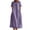 Purple, variant on Women Plus Size Dresses Summer Solid Color Round Neck Short Sleeve Cotton Linen Dress