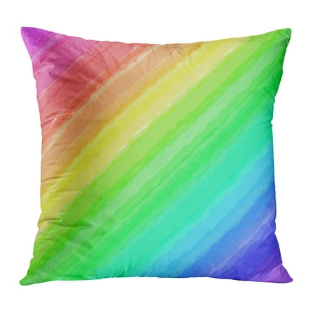 - ECCOT Blue Abstract Colorful Pastel Color Spectrum Paint Green Abstraction All Artistic Bars Bright Pillowcase Pillow Cover Cushion Case 18x18 inch