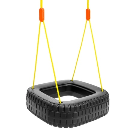 Best Choice Products 2-Children Outdoor Tire Swing Set for Tree, Patio and Backyard- 110lb (Best Knot For Tree Swing)