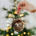 thumbnail image 2 of Cozy Squirrel Forest Animal Acorn Christmas Tree Ornaments, Pine Cone Animal Christmas Decorations, 2D Acrylic Woodland Creature Figurine, Hanging Ornaments for Home Party Decor ( 5pcs ), 2 of 14