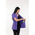 thumbnail image 4 of USBD Crew Neck Post Mastectomy Shirt with Drain Pockets Size: Large, Color: Purple, 4 of 6