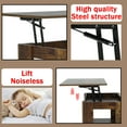 thumbnail image 3 of FDW Lift Top Coffee Table With Hidden Compartment and Lower Shelf Silent Air Rod- Pop-Up Tabletop For living Room Reception Room ,Brown, 3 of 7