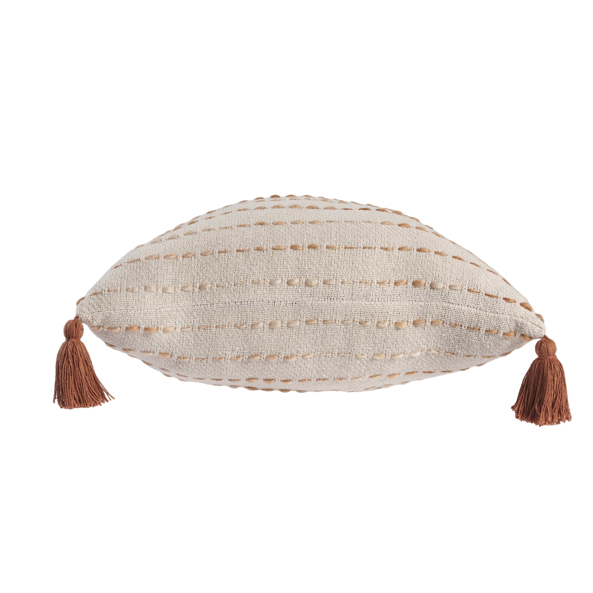 Ox Bay Emma 20" x 20" White/Brown Striped Cotton Blend Adult Decorative Throw Pillow Cover