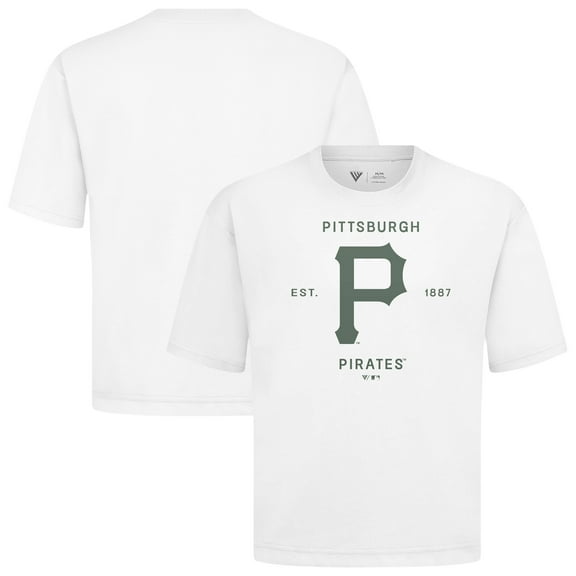 Men's Levelwear White Pittsburgh Pirates Crossway Oversized Luxe Signature Knit T-Shirt