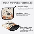 thumbnail image 3 of Yayeee Oven Mitts and Pot Holder Set of 4 Heat Resistant Kitchen Gloves Baking Hot Pad, Gray Cartoon Halloween Cat, 3 of 5