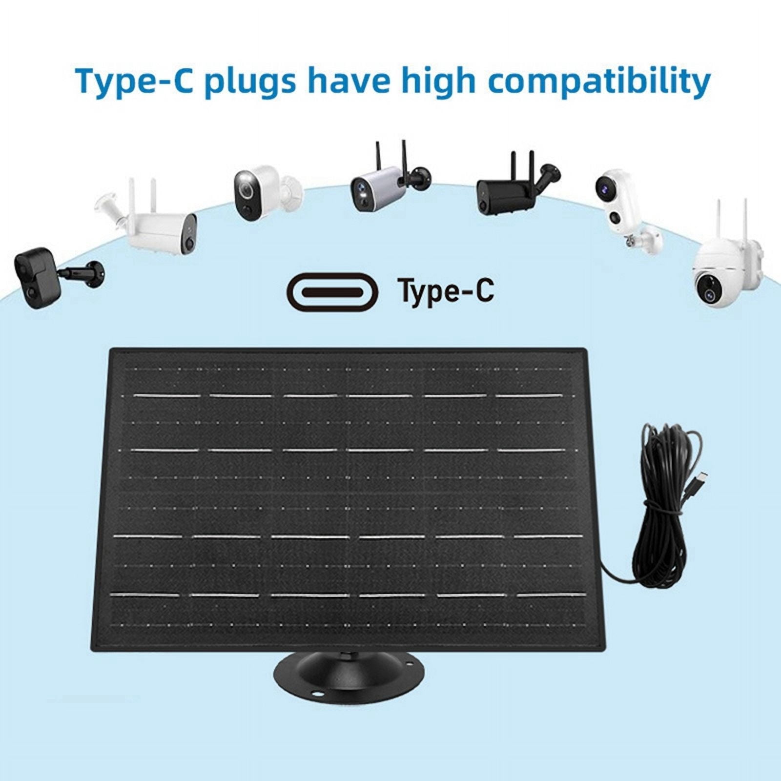 10W 5V Solar Panels for Security Cameras Recharged Battery Cameras Adjustable Security Camera Power Supply