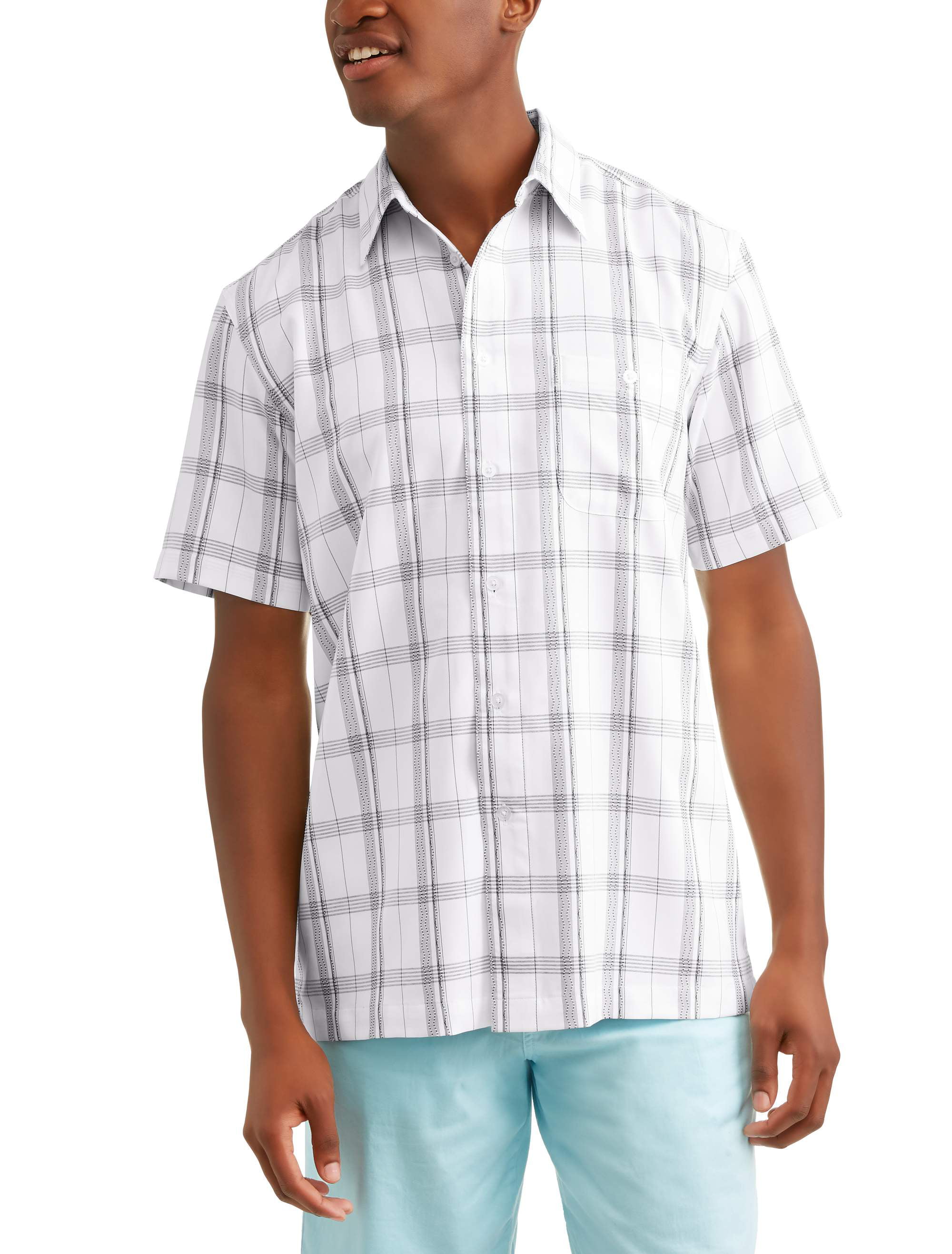 Big and Tall Men's Short Sleeve Microfiber Shirt - Walmart.com
