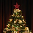 thumbnail image 4 of 10 Inch LED Star Tree Topper - Red Metal Ornament with Lights for Christmas Tree Decoration Christmas Tree Topper, Gold Glitter Hollow 5-Point, 4 of 6
