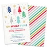 Personalized Fun and Colorful Trees Holiday Party invitations