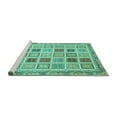 thumbnail image 2 of Ahgly Company Machine Washable Indoor Square Oriental Turquoise Blue Modern Area Rugs, 4' Square, 2 of 4