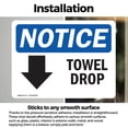 thumbnail image 3 of (2 Pack) Towel Drop [Down Arrow] Sign, 3 of 7