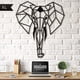 thumbnail image 4 of 1 pieza(s) Arte de pared de metal Cabeza de elefante geométrica Decoración de pared de metal Decoración del hogar Decoración de la sala de estar del dormitorio (Negro), 4 of 5