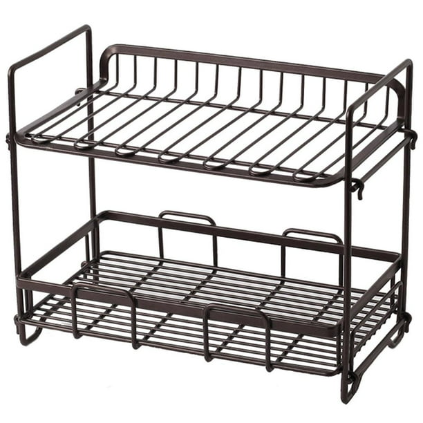 Toystoory Escurreplatos de 2 niveles, escurreplatos, organizador de cocina con caño giratorio, soporte para utensilios, portavasos y escurridor de platos Cocina y Comedor Toystoory HA019017-00