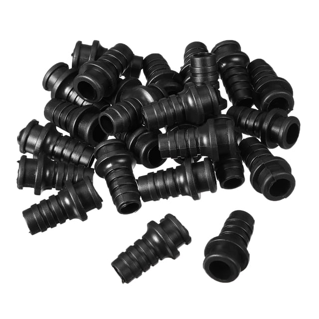Unique Bargains 25pcs 8-7mm PVC Strain Relief Cord Boot Protector Power Tool Hose Black