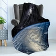 thumbnail image 4 of Earth Soft Flannel Fleece Throw Blanket, Majestic Universe Image with Earth and Distant Nebula Clouds Waters, Cozy Plush for Indoor and Outdoor Use, 50" x 60", Pale Grey Pale Blue, by Ambesonne, 4 of 5