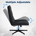 thumbnail image 3 of Homy Casa Criss Cross Office Chair: Cross-Legged Design with Adjustable Height, Swivel Function, Armless, and Padded Fabric for Modern Home Office Spaces, Grey, 3 of 9