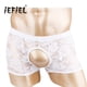 thumbnail image 2 of iEFiEL - Calzoncillos tipo bóxer de lencería sexy para hombre, calzoncillos transparentes de encaje transparente con trasero abierto, ropa interior para mariquitas, 2 of 5