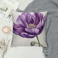 thumbnail image 2 of Pratyus Purple Flower Pillow Cases with Zipper Closure Home Decor for Living Room Bedroom Cushion Outdoor Use - Short Plush Material - 1PC 18x18in, 2 of 5