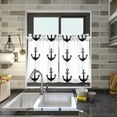 thumbnail image 4 of Yayeee Kitchen Curtains Tier Pair Light Filtering 27"x36" Rod Pocket Short Cafe Window Panel, Anchor Pattern, 4 of 7