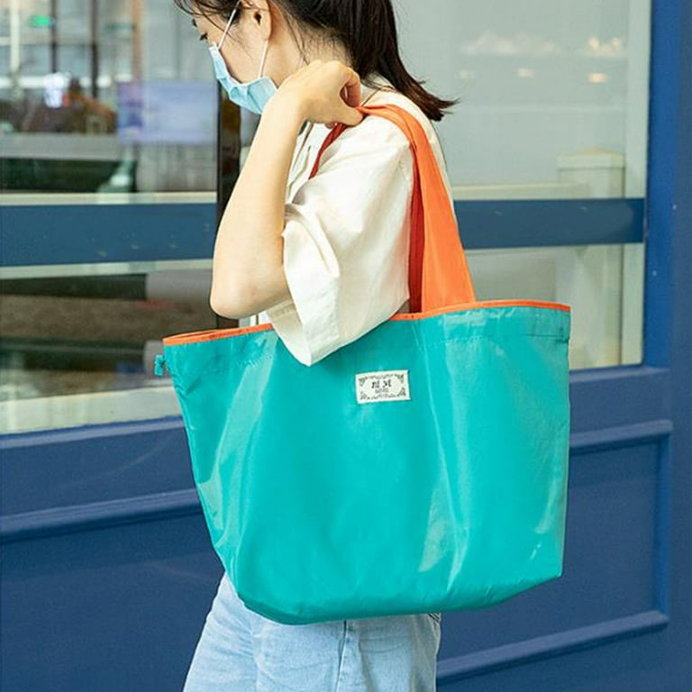 Aihimol Reusable Grocery Bags Foldable Machine Washable Reusable Shopping Bags Colorful Large Folding Reusable Bags Zipper Storage Pouch Lightweight Poly Walmart