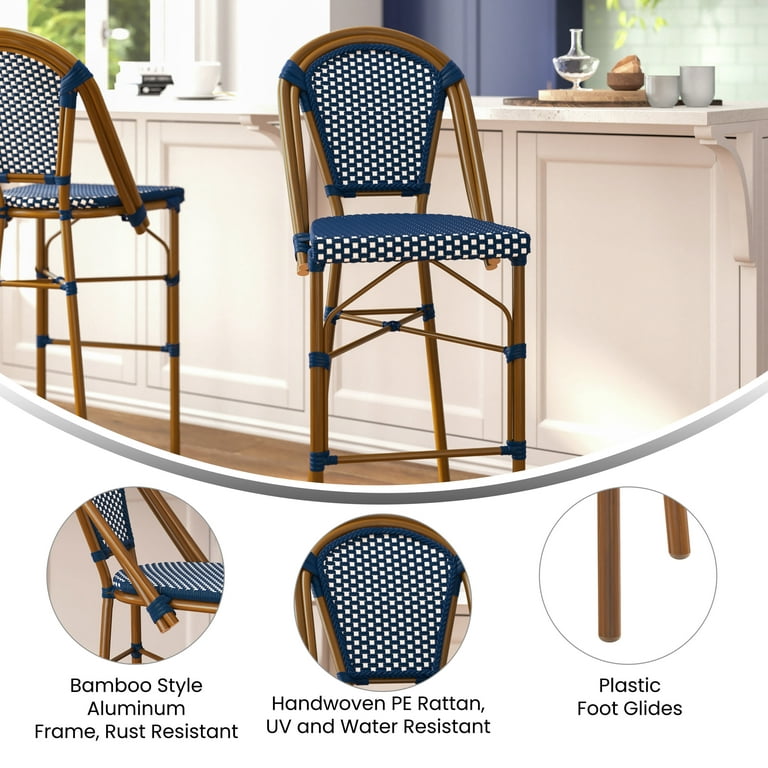 + Use with and and Indoor/Outdoor of Bistro High Metal Emma Frame Navy Stools Two Bar 30\