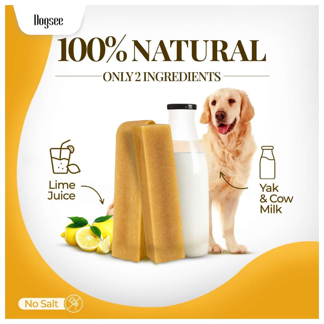 Dogsee Yak Cheese Chews Medium Dogs Natural Dental Grain Free 2 lb 12 Chews