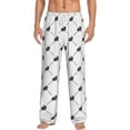 thumbnail image 2 of Lsque Black Rabbit Print Men's Pajama Pants, Lounge Pant - Comfortable Home Wear,Elastic Waistband, Stylish Design-Large, 2 of 9