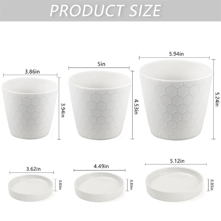 Modern Ceramic Planter Set, 3-Piece with Drainage photo 6