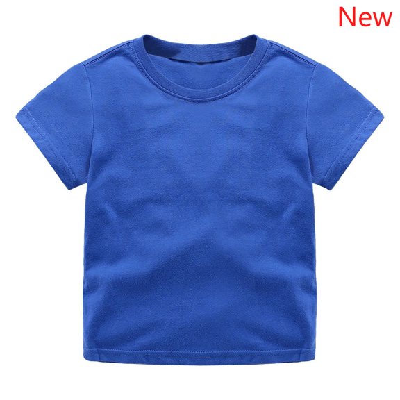 Kids Short Sleeve Solid Plain Crewneck T Shirts, Basic Blank Casual Tops, Layering Daily Summer Tees for Boys