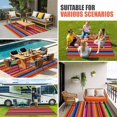 thumbnail image 4 of Mexican Style Outdoor Rug for Patio/Deck/Porch, Non-Slip Large Area Rug 5 x 7 Ft, Colorful Mexico Stripes Orange Red Indoor Outdoor Rugs Washable Area Rugs, Reversible Camping Rug Carpet Runner, 4 of 8