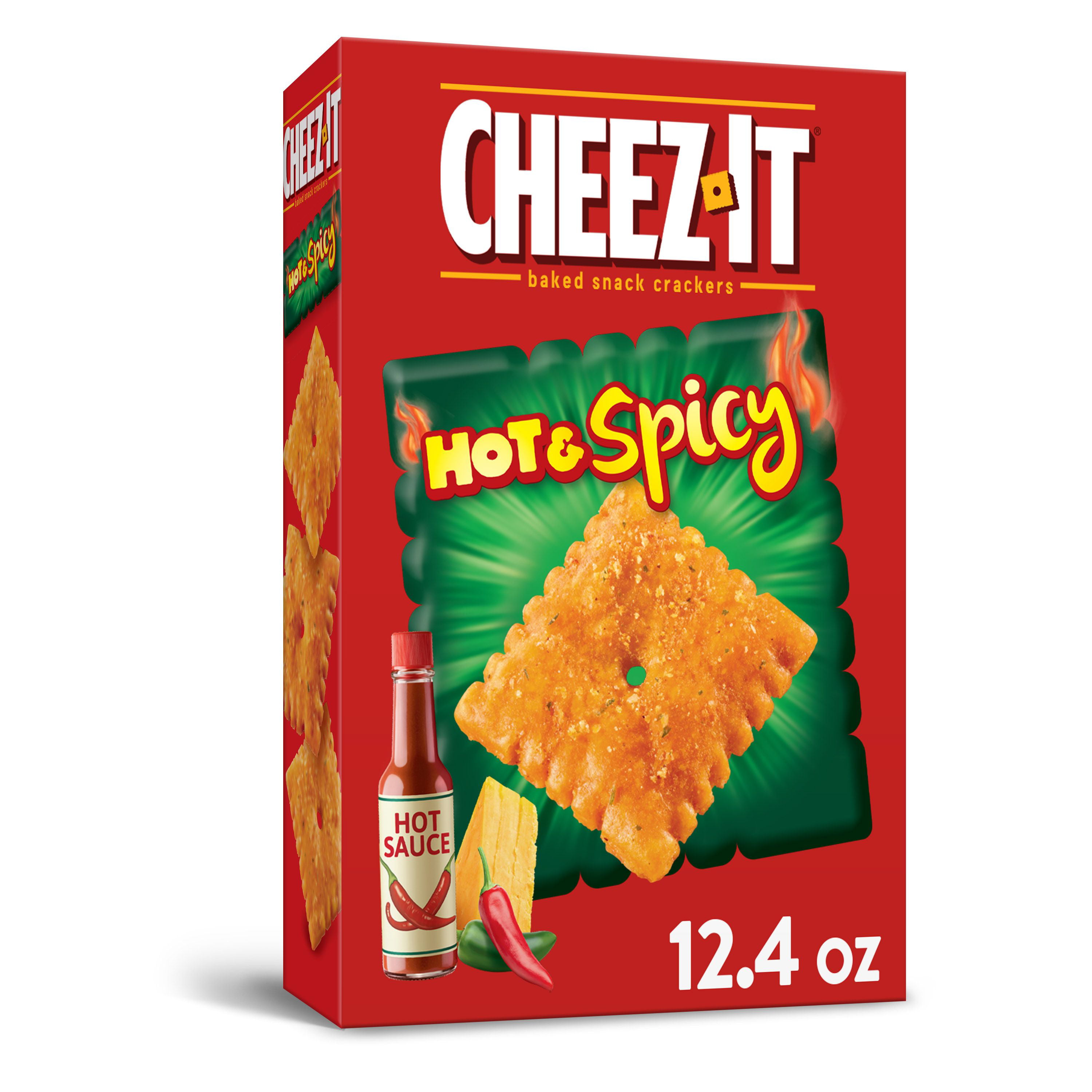 Cheez-It Cheese Crackers, Baked Snack Crackers, Hot and Spicy, 12.4 Oz, Box...