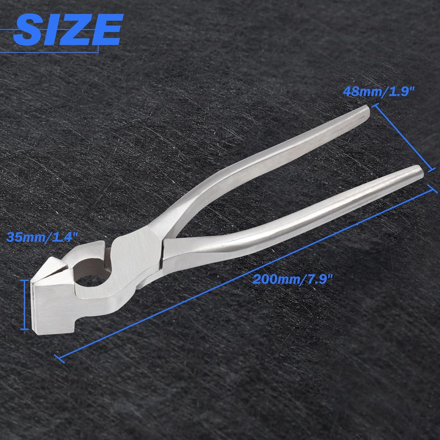 ABCISI 8 Inch Leathercraft Flatten Pliers, Straight Head Edge Adjustment Press Flatten Plier Clamp For Bag Belt Wallet, Labor Saving Flat-Nose Plier Leather Tools For Leather Working