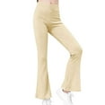 thumbnail image 2 of ATOGUTA Girls Flared Sweatpants High Waisted Leggings Yoga Bootcut Pants Full Length Bell Bottoms Size 5T-16, Yellow, 2 of 6