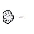 thumbnail image 1 of Reloj de pared,Reloj de pared interior nórdico con números romanos,Relojes distorsionados Reloj electrónico de lujo moderno,Bandeja de almacenamiento,Bandeja rectangular para servir,ideal, 1 of 8