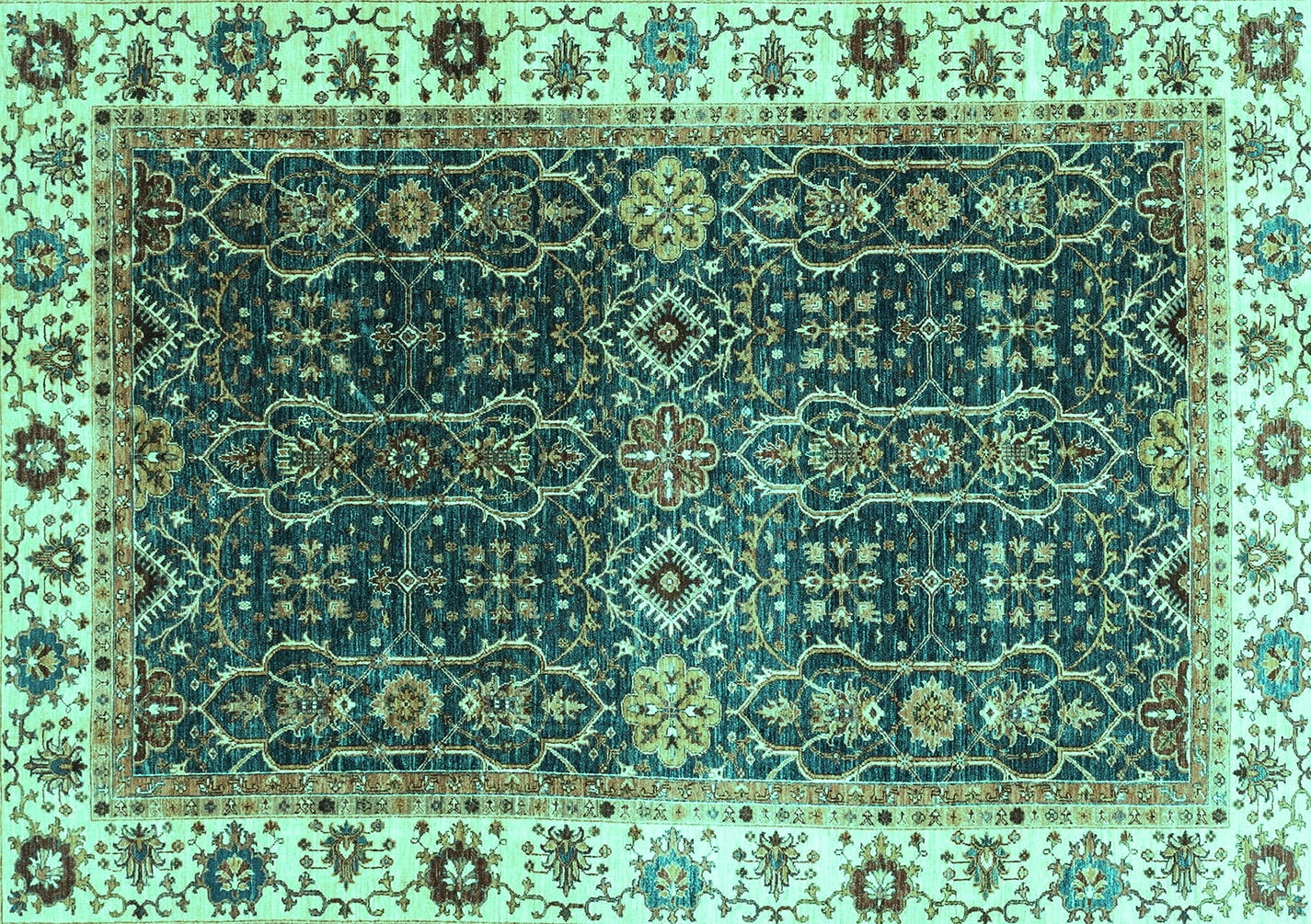 Ahgly Company Indoor Rectangle Abstract Turquoise Blue Modern Area Rugs ...
