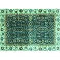 thumbnail image 1 of Ahgly Company Machine Washable Indoor Rectangle Abstract Turquoise Blue Modern Area Rugs, 5' x 8', 1 of 4
